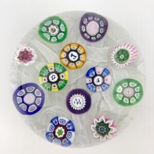 Perthshire PP11 1976 Spaced Millefiori Animal Cane Penguin Squirrel Paperweight